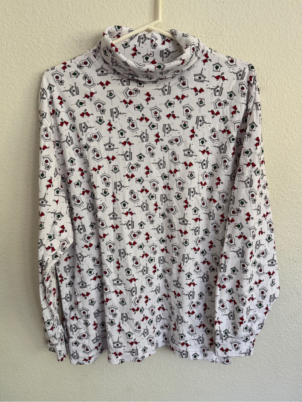 Karen Scott White Turtleneck Vtg 90’s birdhouse cardinal plus size 2X